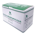 Маски 3-х слойные одноразовые нестерильные с резинками, (Белые), 50 шт.Пелигрин