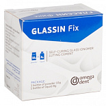 Глассин Фикс -стеклополиалкенатный фиксирующий цемент,(10г.+ 8г.).Омега Дент